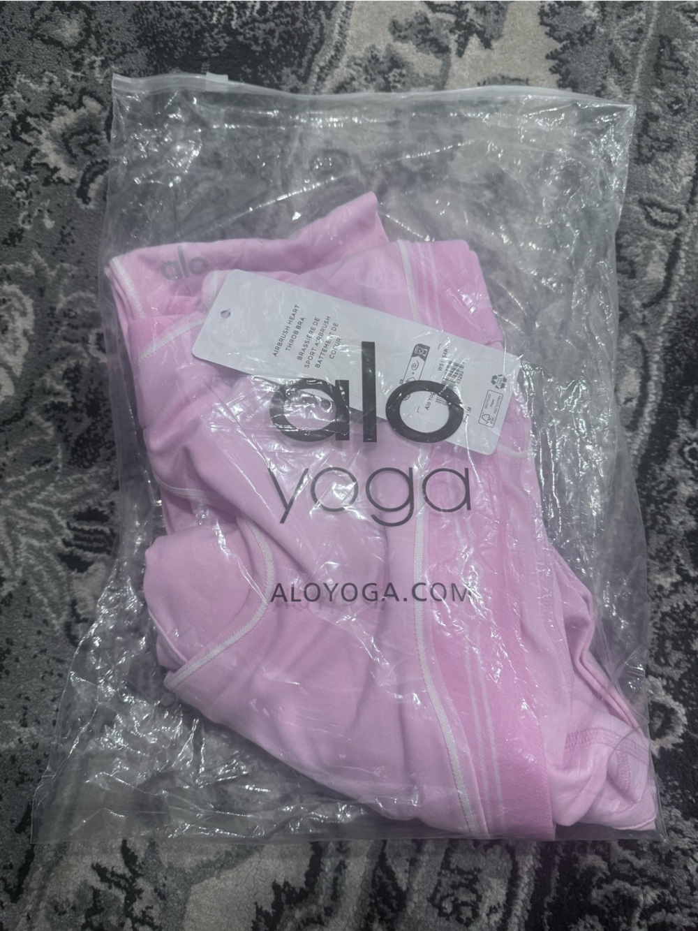 ALO Yoga Pink Set with White Trim